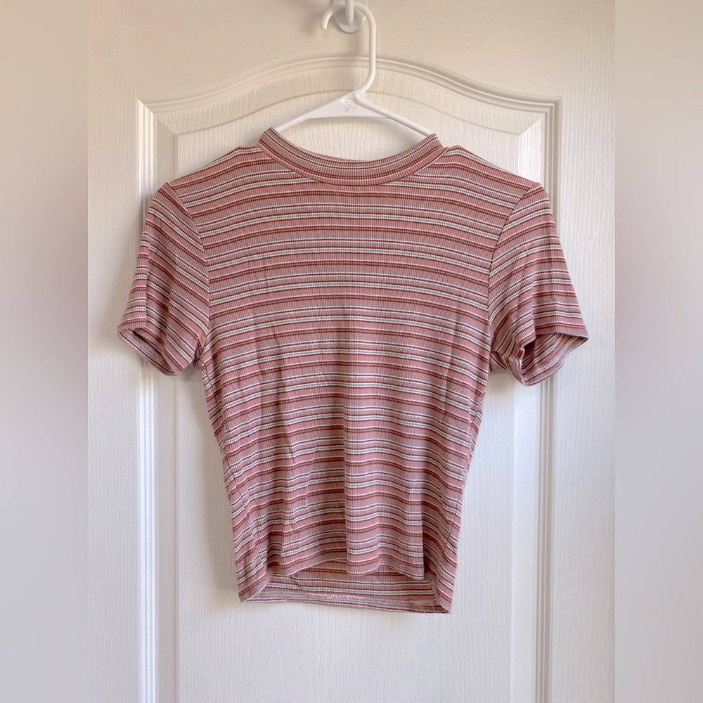 Sky and Sparrow Cropped Stripe Tee - Women’s M